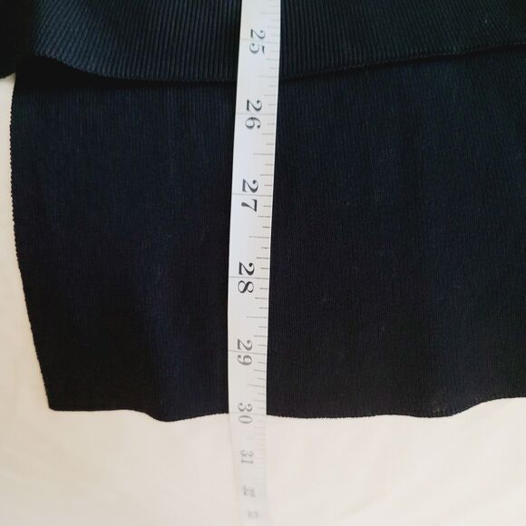 Ischiko Oska Sweater US 8 Black Open Back Tie Lagenlook Asymmetrical Slinky - Picture 10 of 11